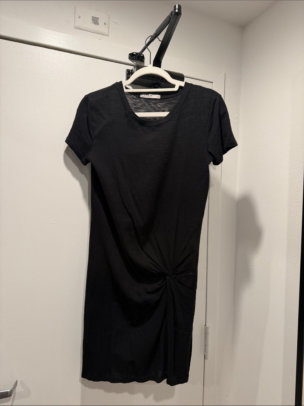 Stateside Black Twist-Knot Short Sleeve Dress